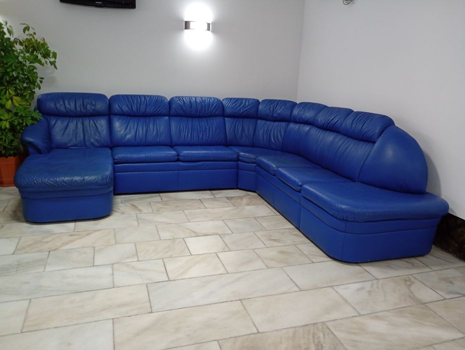 Colțar piele cu fotoliu