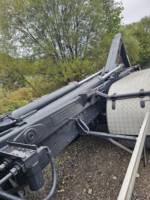 MAN Abroll cu macara forestieră Z, 6x4, 460CP, Container