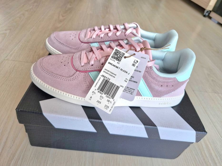 Adidași tenisi sneakersi Adidas din piele întoarsă autentică