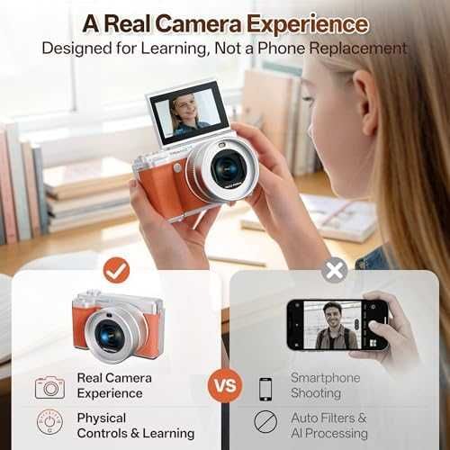 Нов 5K цифров фотоапарат WiFi 180° екран 18X zoom 64GB карта камера за начинаещи