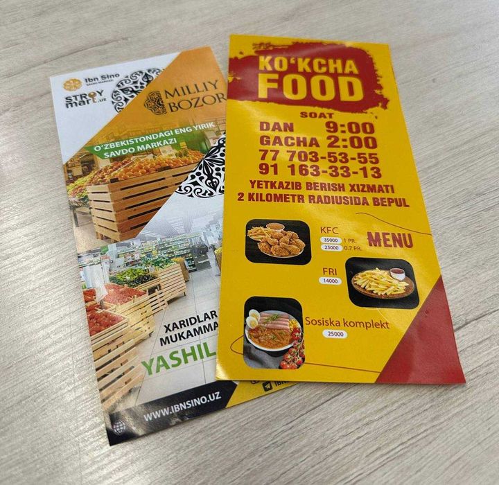 ФЛАЕР по 96 сумов. FLAYER 96 so'mdan / 620.000 so'mga 4000ta flaer!