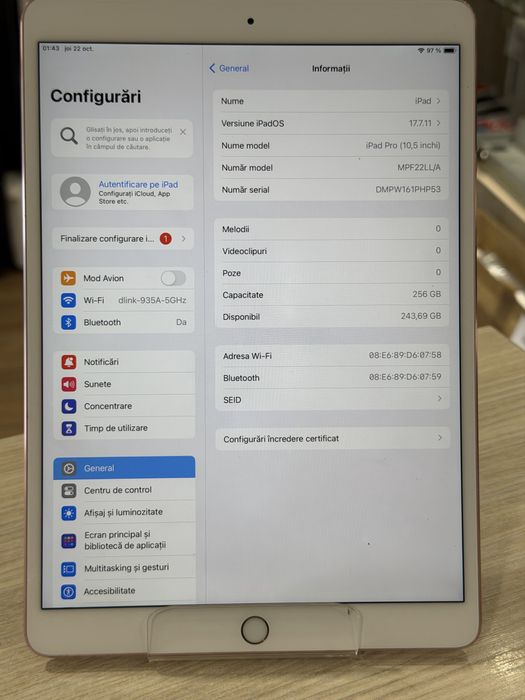 iPad Pro 10.5" Rose Gold, 256GB Wi-fi - Garantie !!!