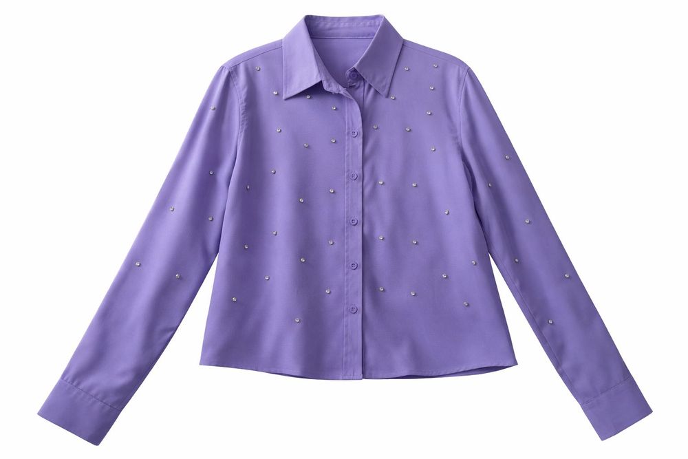 Лилава риза с камъчета | необличана | S/M |