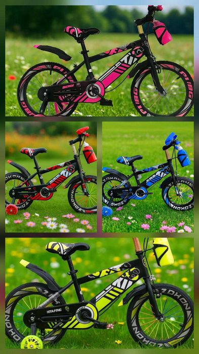 Детски велосипед с кош в предната част.