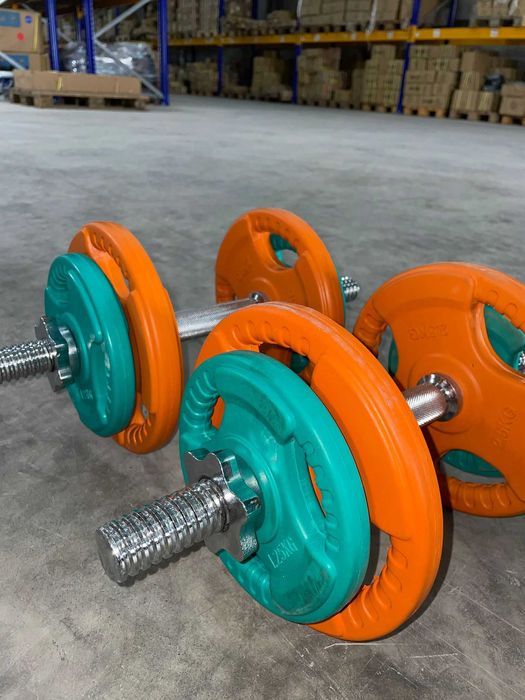 Set gantere din fontă cu înveliș din cauciuc 20 kg - 2 x 10kg