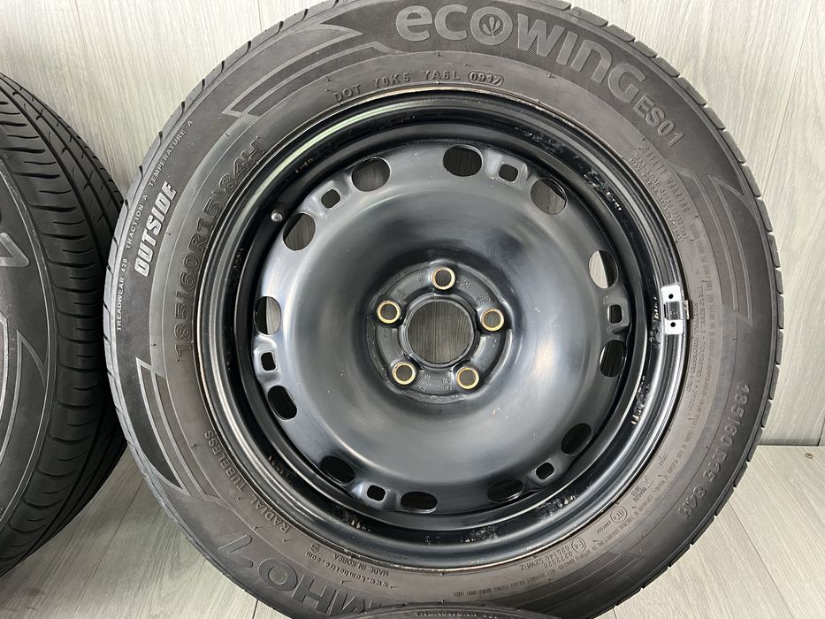 Оригинални джанти 15 цола 5х100 за Шкода Фабия с летни гуми 185/60/15