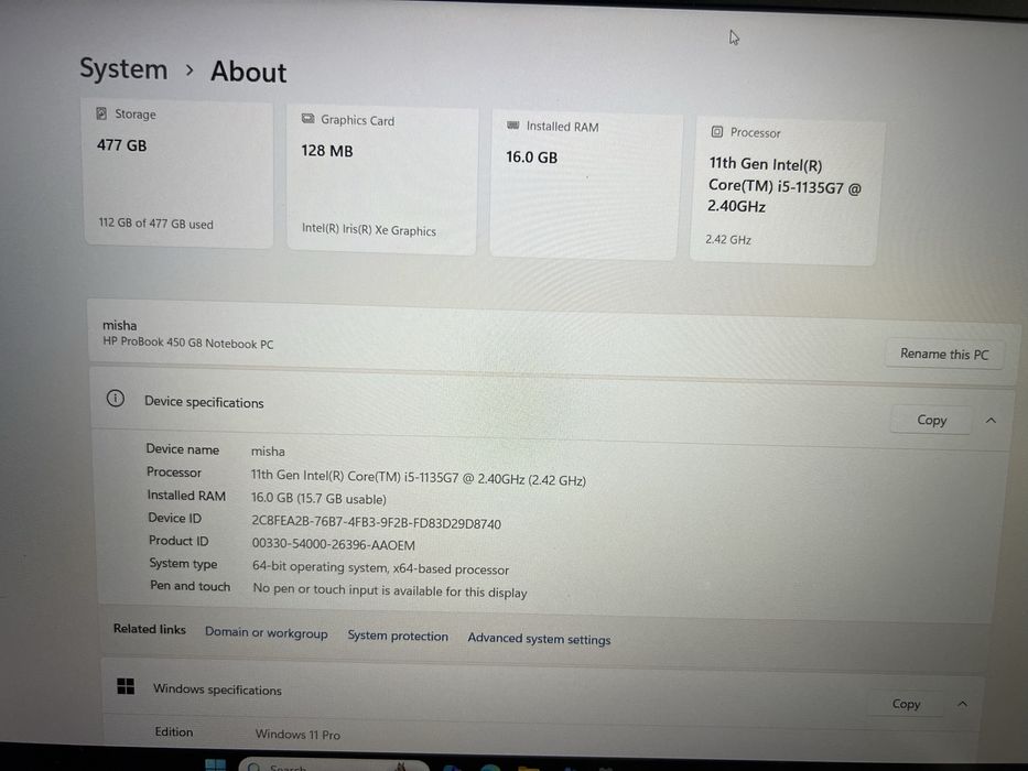Laptop HP ProBook 450 G8
