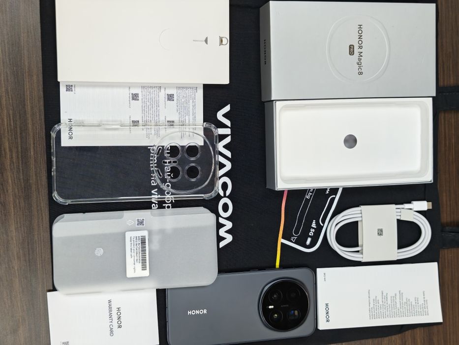 КАТО НОВ 512GB Honor Magic 8 Pro Гаранция Vivacom 2028. Black / Черен
