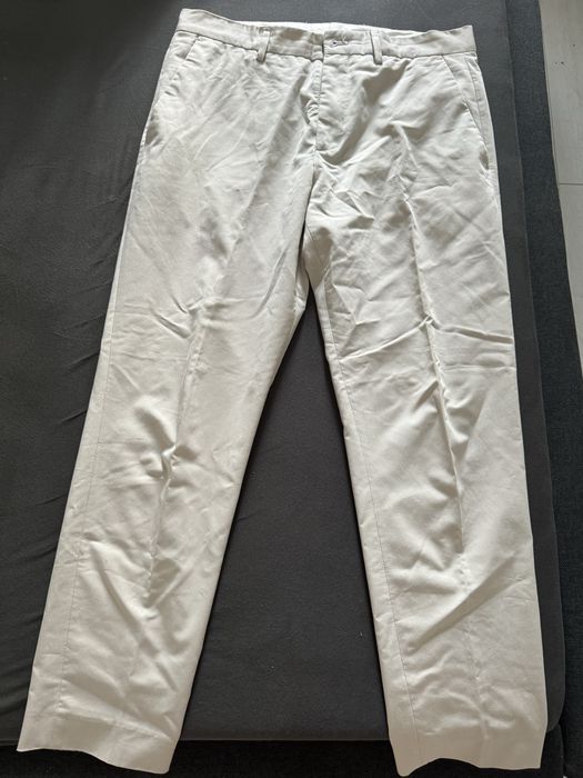Pantaloni albi crem Zara marime 40 bumbac eleganti
