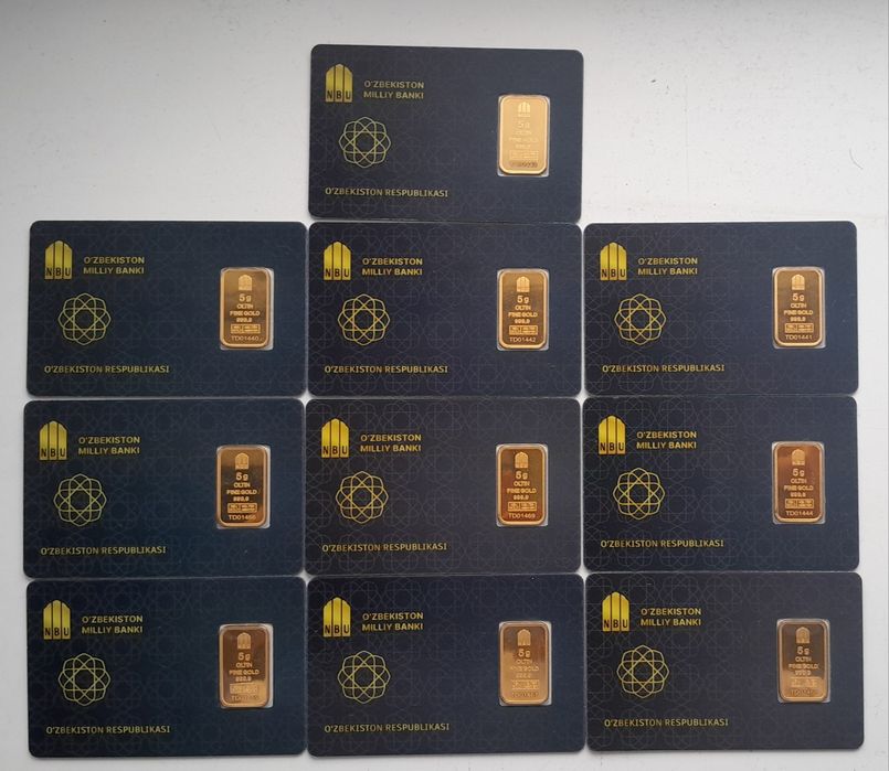 Тилла слитка 5гр янги холатда