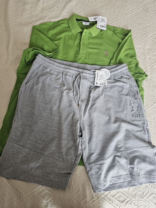 Set tricou polo si pantaloni scurti barbati marimea 5XL noi cu etichet