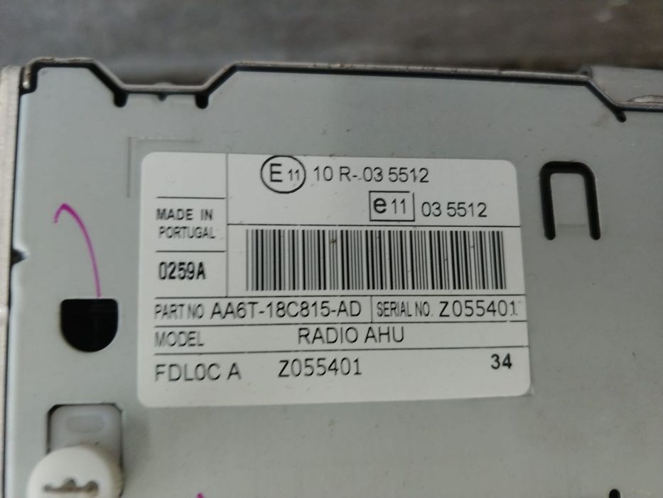 radio cd player ford fiesta 6 cb1 ccn aa6t18c815ad  aa6t-18c815-ad