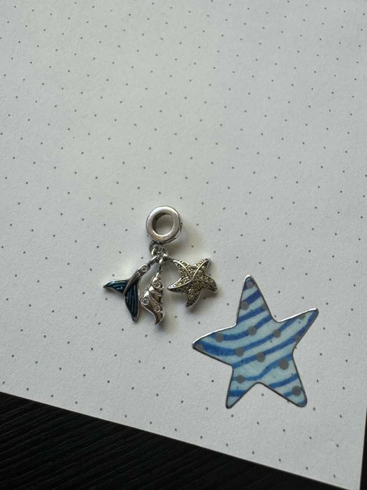 Сребърни Висулки - морска звезда, раковина и опашка на русалка