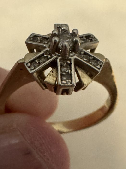 Сырға жүзік бриллиант алтын