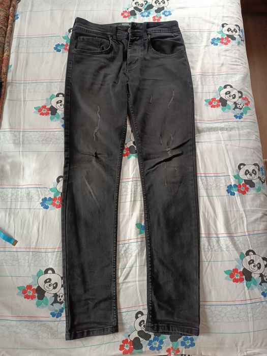 Blugi negri bărbați, slim fit