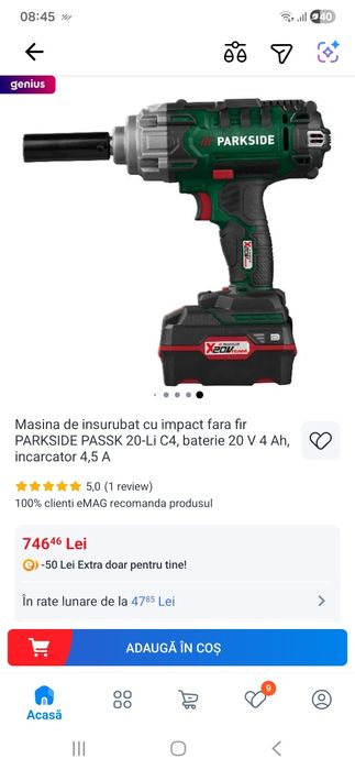 Bormasina cu impact parkside 20v model PASSK 20LI C4