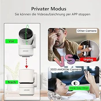 Camera de supraveghere AMOROM, Wi-Fi, HD, Motion Alert - doar Brasov