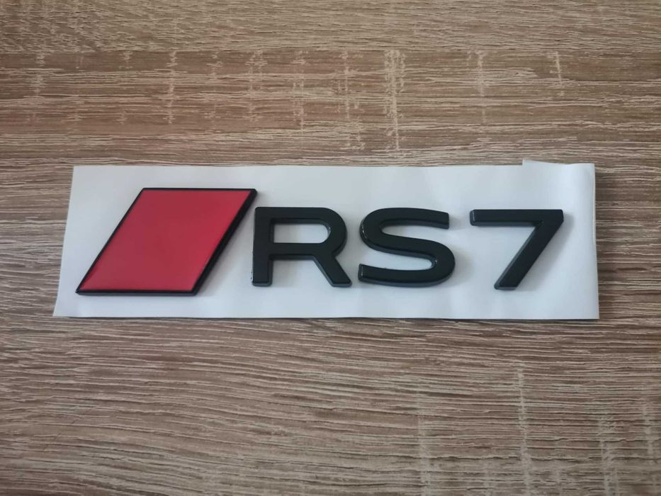 емблема Audi RS7 нов стил черно с червено