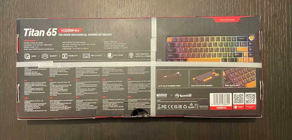 Tastatură mecanică MARVO KG984W Titan 65, nouă sigilată