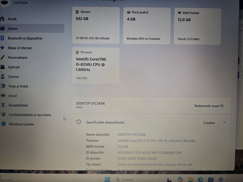 Laptop Lenovo - i5 -8250U