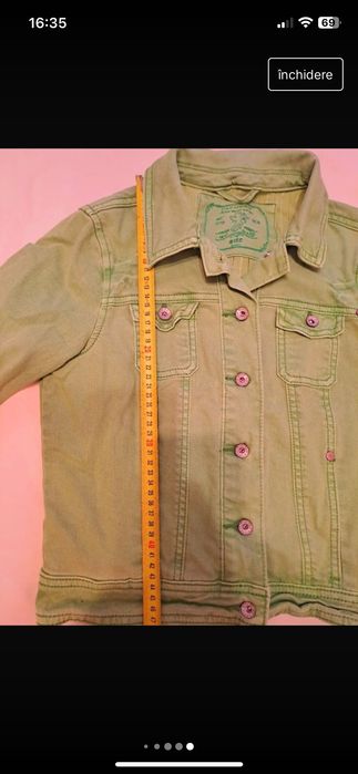 Vând geacă scurtă jeans verde xs