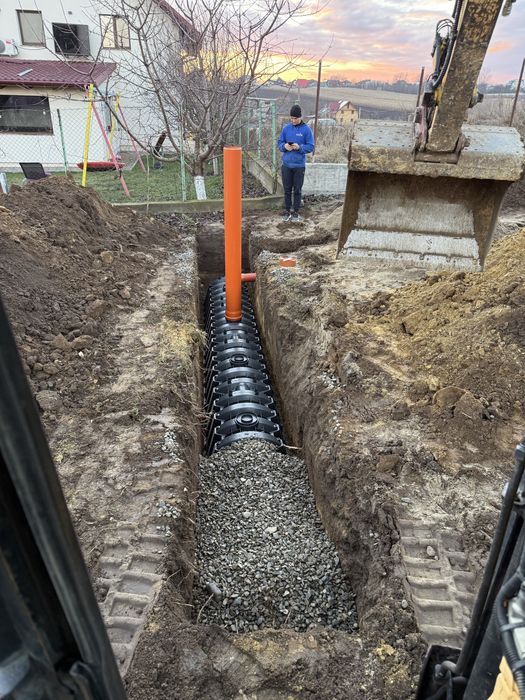 Montaj fose septice cu 3 etape de filtrare şi dren,Instalații sanitare