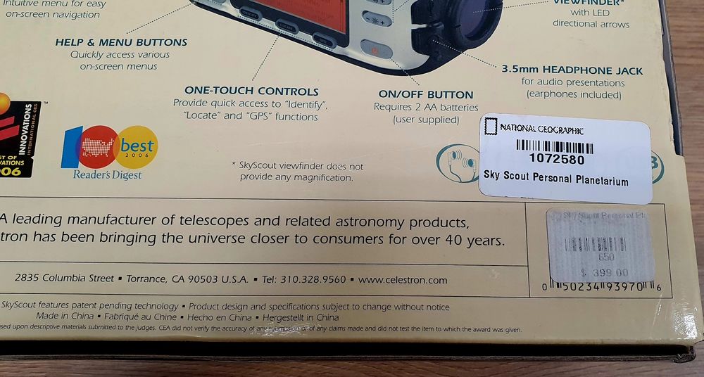 Персональный планетарий Celestron SkyScout.