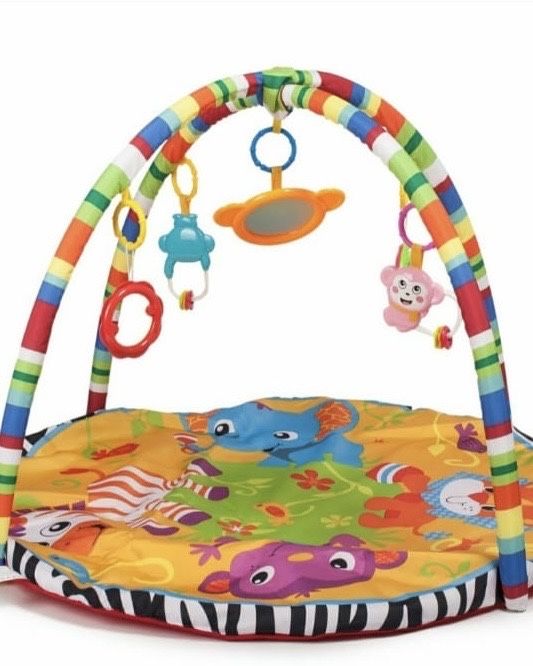 Детский шезлонг + развивающий коврик (2 в 1)