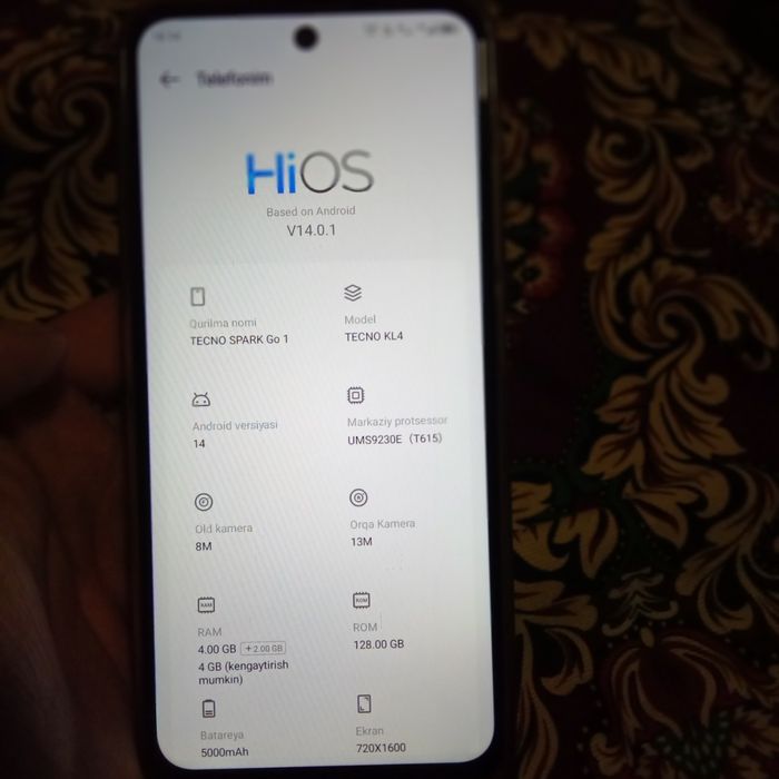 TECNO SPARK Go 1  xolati yangi
