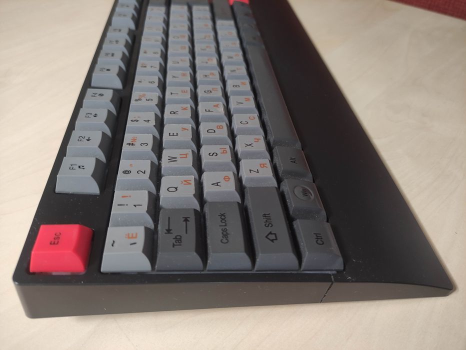 MageGee Wireless Rechargeable Gaming Keyboard with Ergonomic Wrist, RGB LED Backlit, Full Size 104-key Rest for Windows, Mac, PC, Laptop-Grey/Red