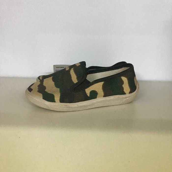 Текстильные мокасины детские цвета хаки Польша большемер новый 5007