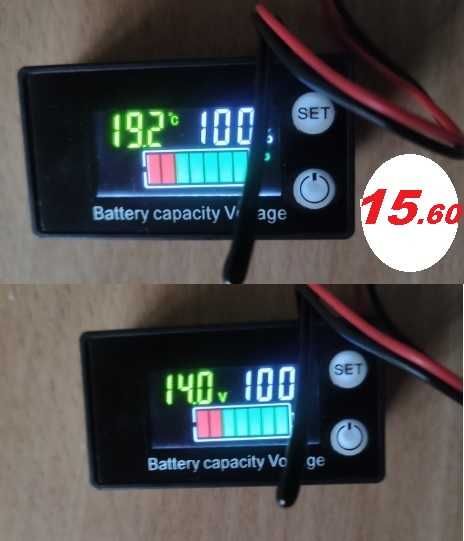 DC  0-100V-10A Волтметър - термометър