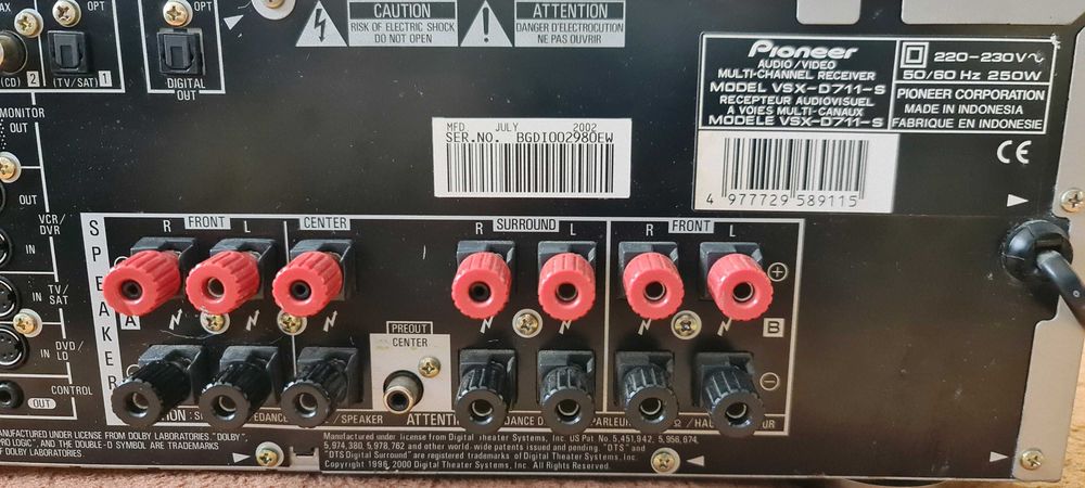 Pioneer VSX-D711 putere 2X100W sau 5X100W pe 8Ohm DEFECT