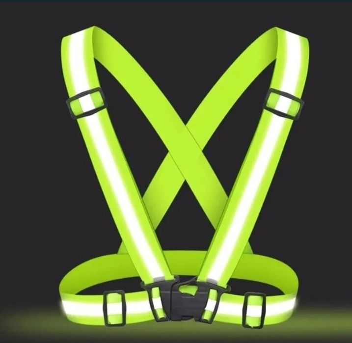 Ham REFLECTORIZANT Reglabil Elastic Universal Verde Auto Moto Atv Bike