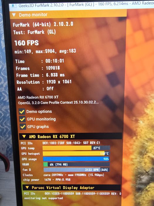 Видаокарта amd asus dual rx 6700xt