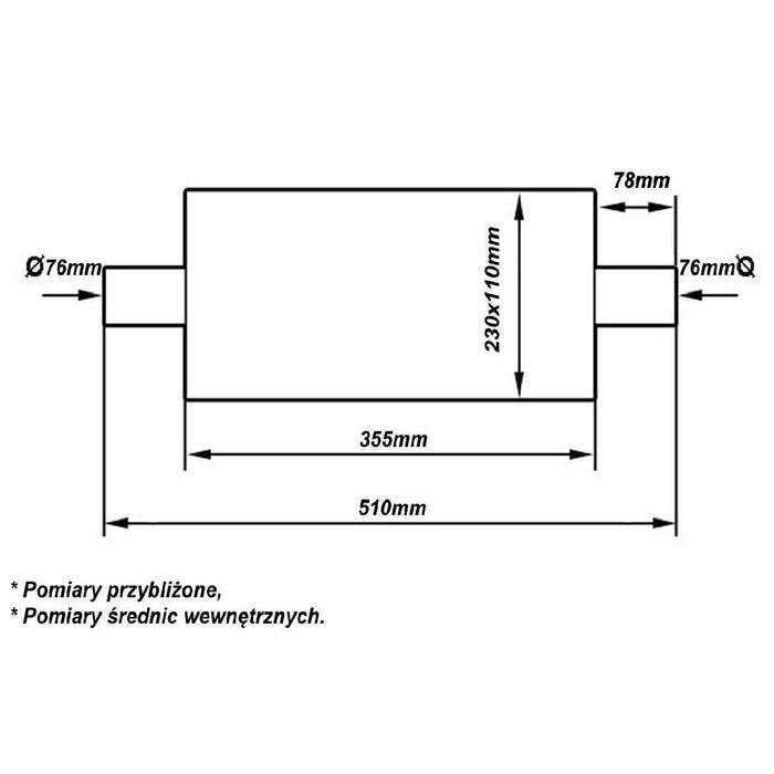 76mm Универсално спортно крайно средно Гърне  510X230X110