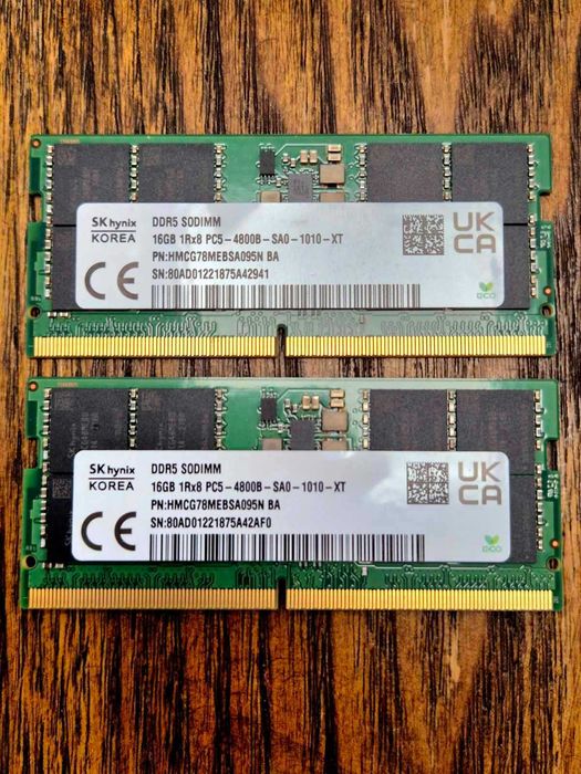SK Hynix 32GB (2x16GB) DDR5 4800MHz SODIMM - памет за лаптоп