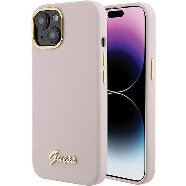 Guess guhcp15ssmbslp iphone 15 / 14 / 13 6.1" pink hardcase silicone s