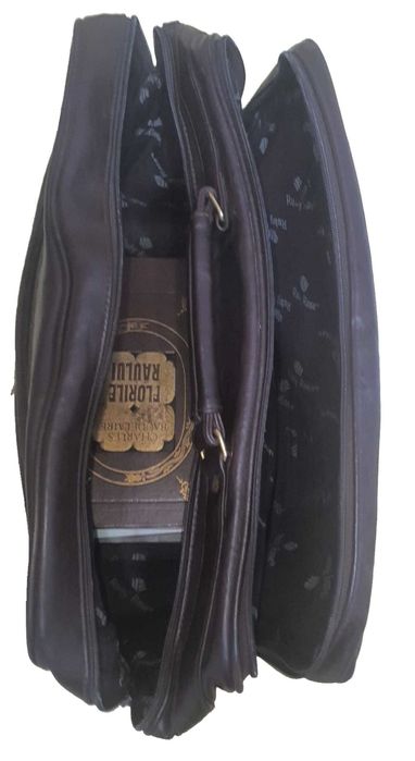 Servietă Ruby Rose din piele naturală, maro