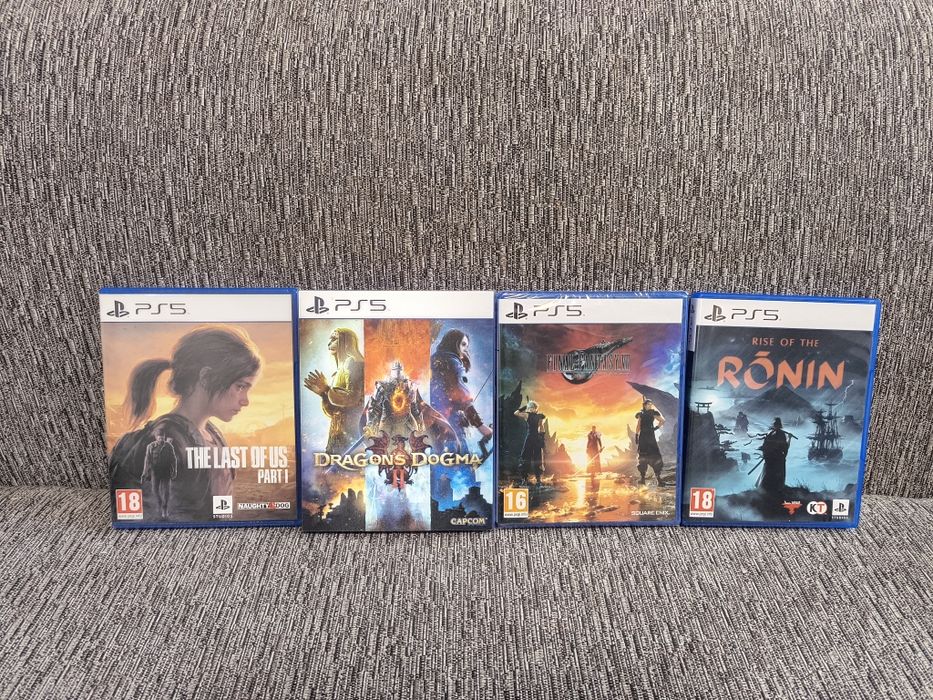 Last of us,Final Fantasy 7 Rebirth,Rise of the Ronin,Dragons Dogma2 PS