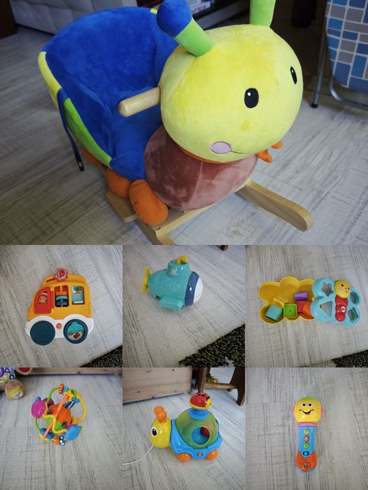 Люлееща гъсеница и бебешки играчки