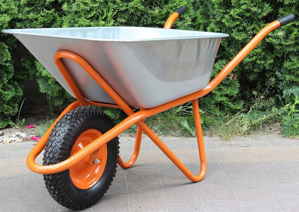 Усиленная тачка, тележка строительная, 110л корыто