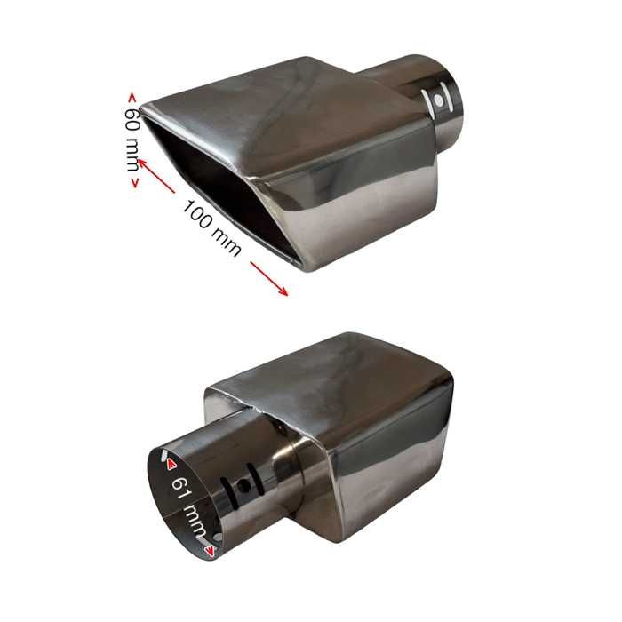 Накрайник ауспух A370 входа-61мм изхода-100/60мм