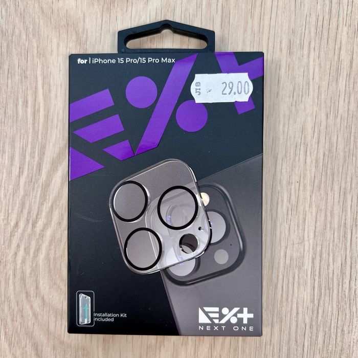 Протектор за камери Next One (iPhone 15 Pro, 15 Pro Max, camera lens protector, закалено стъкло, защитно стъкло, аксесоар, камера)