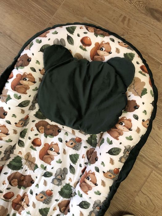 Baby nest verde cu alb