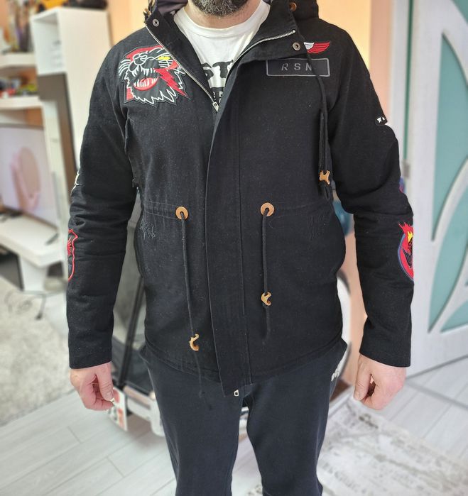 Мъжко яке REASON BRAND Affiliated Fishtail Parka в черно размер XL