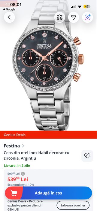 Ceas Festina in stare foarte buna, nu mai am cutia