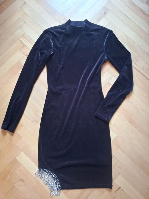 Дамска черна официална рокля