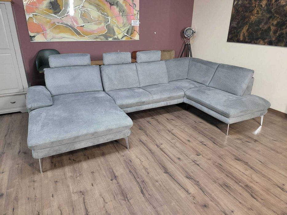 Сив П-образен ъглов диван от плат Dieter Knoll Arzona