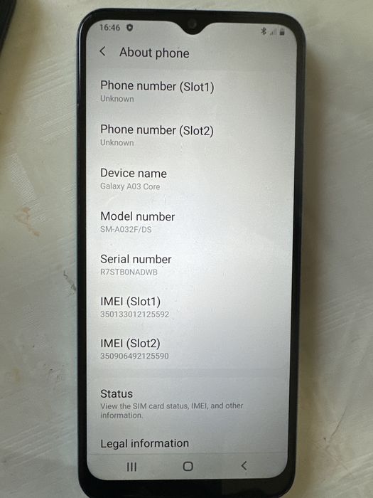 sam A03 core ,32 gb